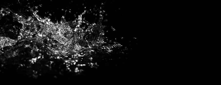 Blurry images of drinking water liquid wave or carbonate drink or oil shape or soda splashing and floating drop in black background for represent sparkling refreshment and refreshing