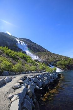 View on Langfossen waterfall