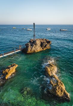 Dhermi, Albania - 07.08.2018. Beautiful beaches and azure sea in Dhermi, South Albania