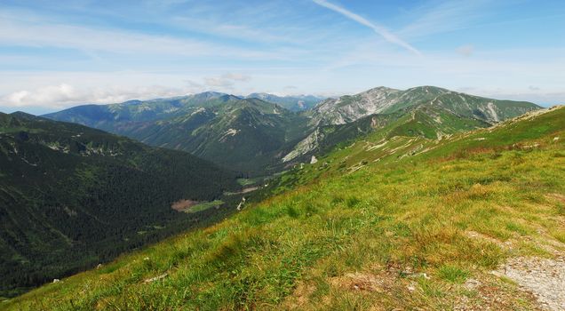 Valley in Tatra mountains in Poland. Summer time.
