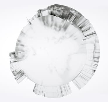 Clear glass Earth on white background. 3D illustration