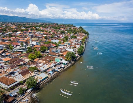 Aerial view of Singaraja in Bali, Indonesia