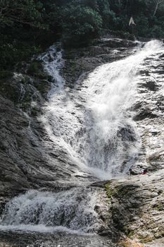 Waterfall from mountain streaming down