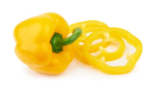 yellow sweet peppers isolated on white background