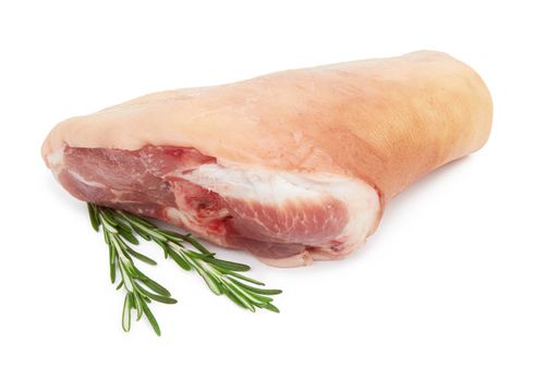 Fresh pork knuckle on a white background