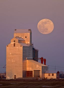 Grain Elevator Full Moon rural Saskatchewan Canada