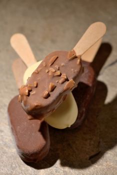 Chocolate ice cream pile set