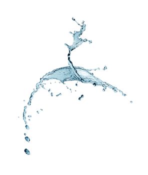 Nice abstract blue water splash on white background