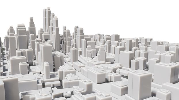 Aerial view of cityscape background. 3D illustration