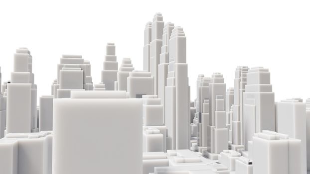 Aerial view of cityscape background. 3D illustration