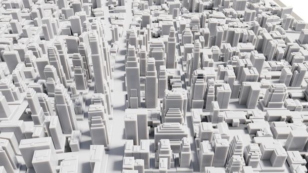 Aerial view of cityscape background. 3D illustration