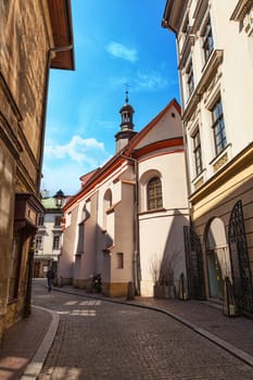 CHISINAU, MOLDOVA - APRIL 19, 2019: Krakow - Poland's historic center, a city with ancient architecture