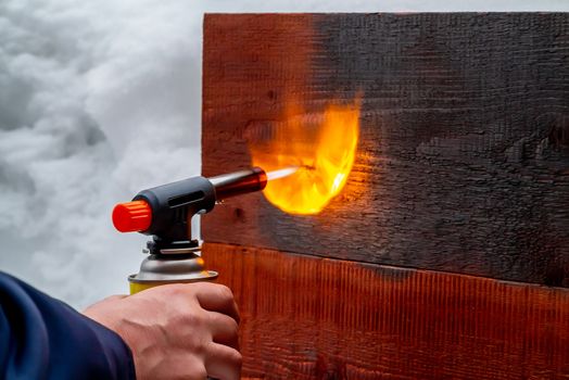Wood firing using the old Japanese method.