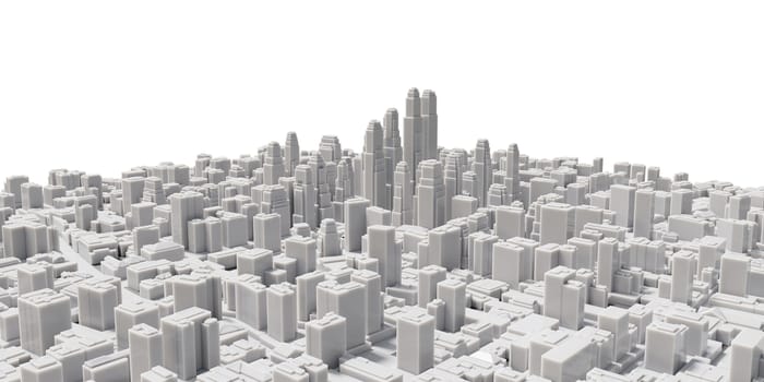 Aerial view of cityscape background. 3D illustration