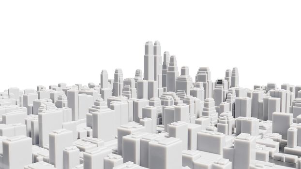 Aerial view of cityscape background. 3D illustration