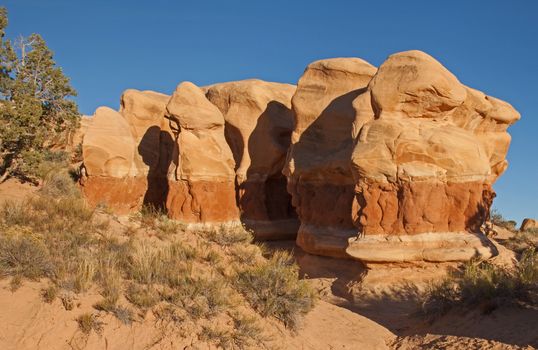 Strange Rock Formations in The Devil's Garden near the town of Escalante in the Staircase Escalante National Monument in Utah. USA
