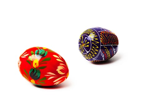 two ester eggs in isolated on white background