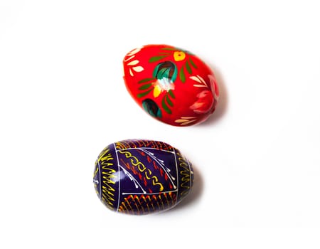 two ester eggs in isolated on white background