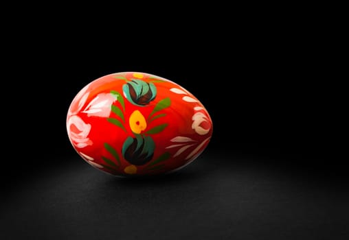 two ester eggs in isolated on black background
