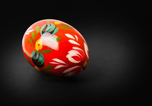 two ester eggs in isolated on black background