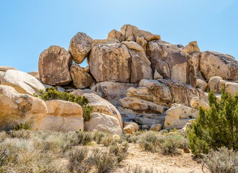 Granite boulders in the Hall of Horrors area of Joshua Tree National Park, California