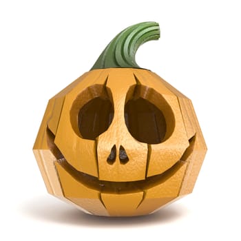 Halloween pumpkin Jack O Lantern polygonal design 3D render illustration isolated on white background