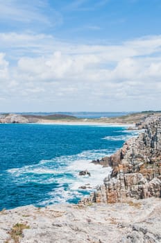 Pointe de Pen-hir on the peninsula of Crozon in Camaret-sur-mer in Finistère in Brittany, France