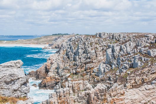 Pointe de Pen-hir on the peninsula of Crozon in Camaret-sur-mer in Finistère in Brittany, France