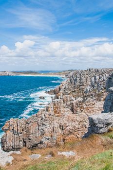 Pointe de Pen-hir on the peninsula of Crozon in Camaret-sur-mer in Finistère in Brittany, France