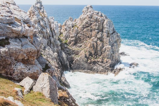 Pointe de Pen-hir on the peninsula of Crozon in Camaret-sur-mer in Finistère in Brittany, France