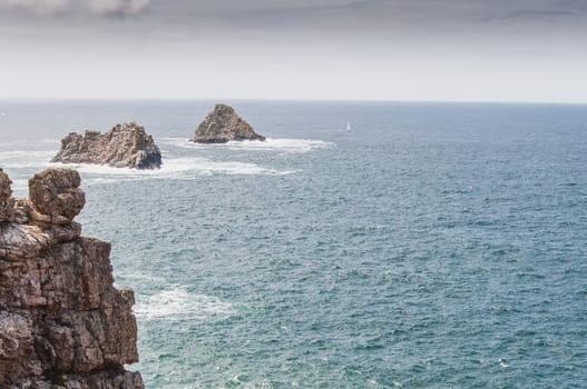 Pointe de Pen-hir on the peninsula of Crozon in Camaret-sur-mer in Finistère in Brittany, France
