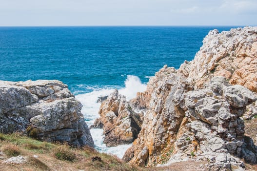 Pointe de Pen-hir on the peninsula of Crozon in Camaret-sur-mer in Finistère in Brittany, France