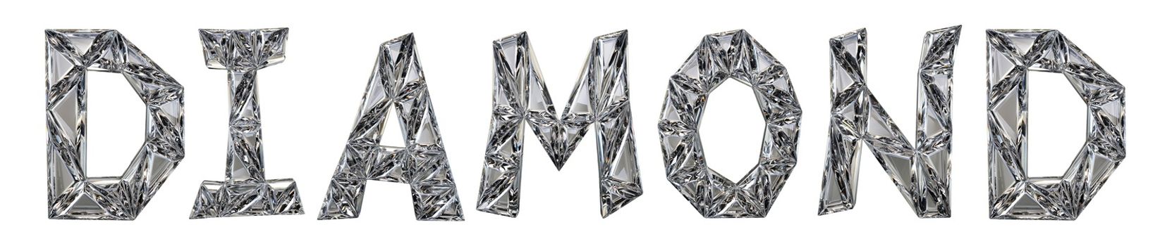 Word DIAMOND 3D render illustration isolated on white background