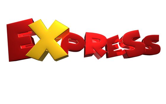 EXPRESS 3D rendering on white background.With Clipping Path.