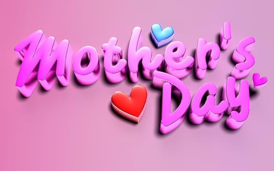 Pink 3D rendering  Mother's day Message.Media instead of love.