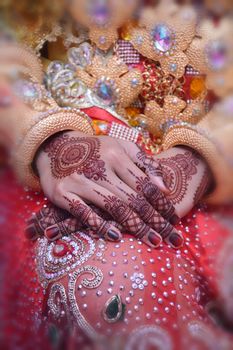 Henna On Hands Of Buginese Indonesian Wedding Bride