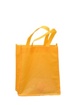 yellow cloth bag on white background