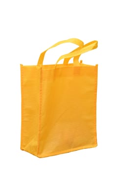 yellow cloth bag on white background