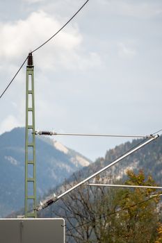 Electric overhead line of a railway