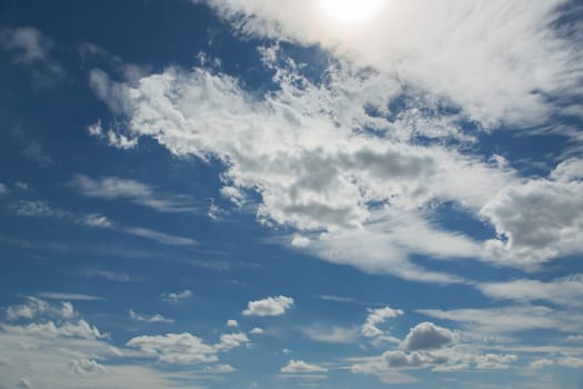 Clouds on the blue sky, texture or background