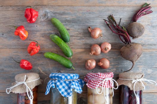 Naturally fermented ingredients conserved in jars  