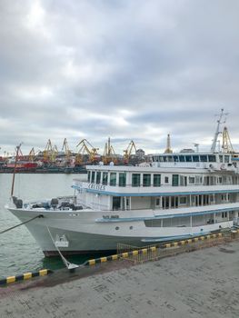 Odessa, Ukraine - December 30, 2017: Port of Odessa. The Port of Odessa is the largest Ukrainian seaport and one of the largest ports in the Black Sea basin.