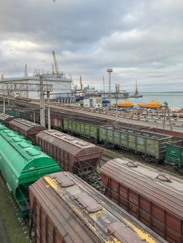 Odessa, Ukraine - December 30, 2017: Port of Odessa. The Port of Odessa is the largest Ukrainian seaport and one of the largest ports in the Black Sea basin.