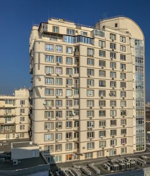 Odessa, Ukraine - December 28, 2017: Tipical modern residential area. Odessa is the third most populous city of Ukraine and a major tourism center.