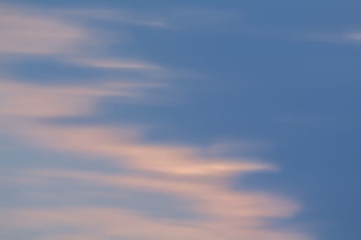 Clouds on the blue sky, long exposure