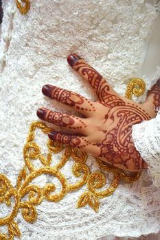 Henna On Hands Of Indonesian Wedding Bride