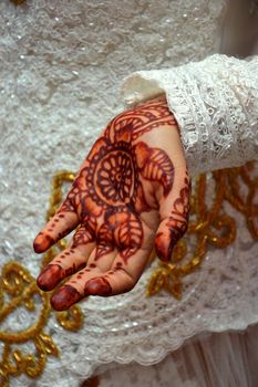 Henna On Hands Of Indonesian Wedding Bride