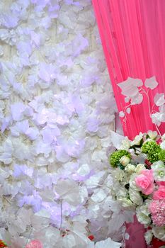 white flower decoration on the wall