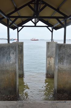 concrete pier on Tengkayu seaport Tarakan Indonesia
