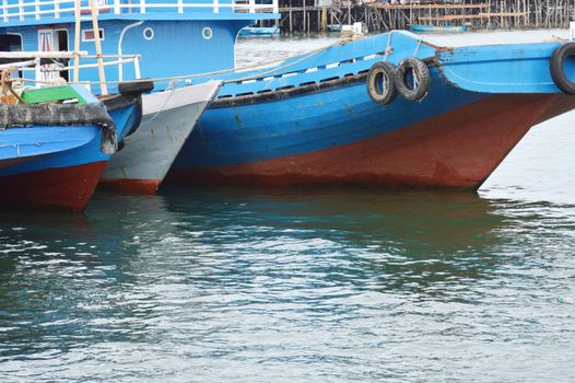 wooden ship at seaport